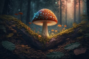 Magic Mushroom in the enchanted forest