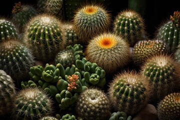 differnt types of cactus in one background