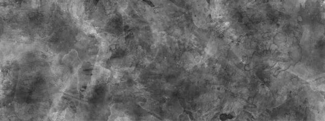 Grey and black watercolor texture background. Abstract black watercolor background painting.  Black background texture in painted watercolor.	