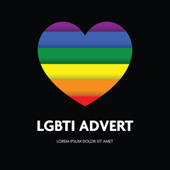 Square social media post layout with colored rainbow palette, LGBTI community flag, symbol and pride, elegant and clean advertising for social networks, banners, for gay, lesbians or bisexual