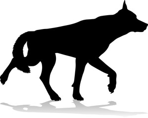 A detailed animal silhouette of a pet dog