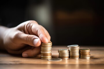 stack of coins on table