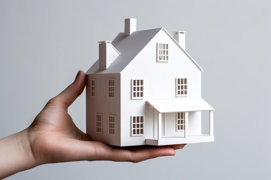 model of 3d house in hand