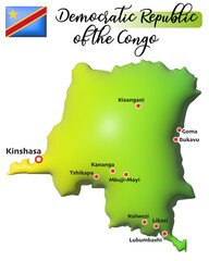 Demokratische Republik Kongo, Fläche und Flagge © mo_book