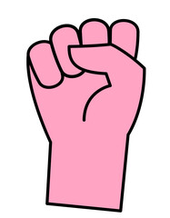 Fist in lineal flat style. Human body part.