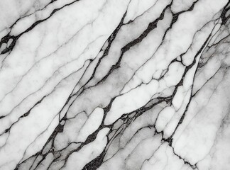 Closeup of white marble stone texture with black patterns