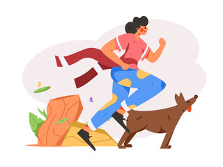 Vector internet operation hand-drawn illustration of people exercising and running healthy
