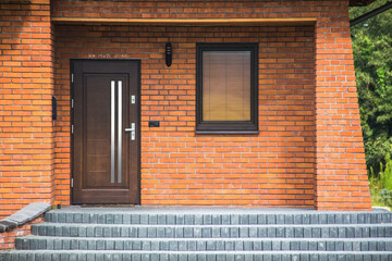 Facade of a modern building with modern doors