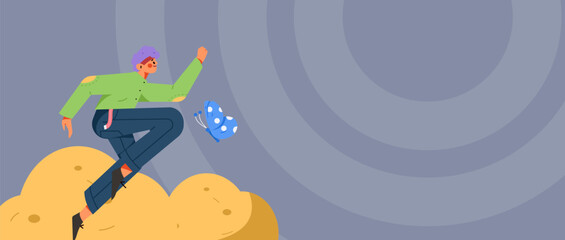 Vector internet operation hand-drawn illustration of people exercising and running healthy
