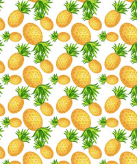 pineapple summer pattern . Colorful hand drawn patchwork flat cartoon seamless pattern. Handmade patch work quilt style background for textile concept or fun modern backdrop design.