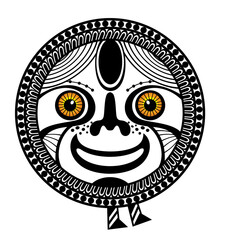 Tattoo mask ornament with  face maori style. Ethnic, african, aztec, Indian totem mask collection.