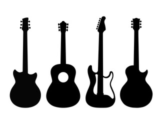 Naklejka premium Electric guitar silhouette