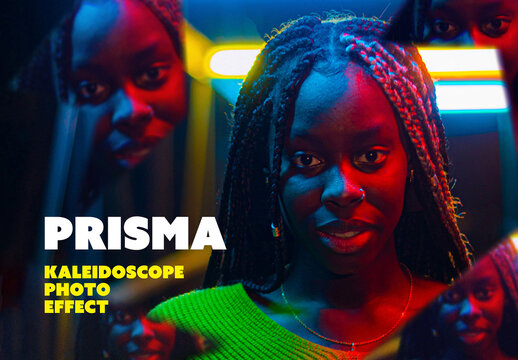 Prisma Kaleidoscope Photo Effect Mockup