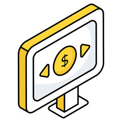 An icon design of online money 