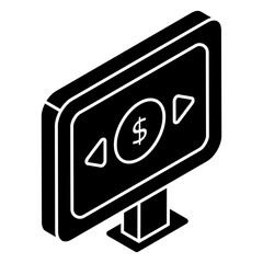 An icon design of online money 