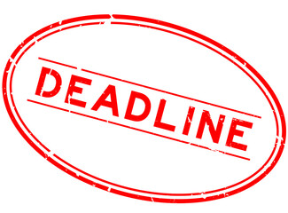 Grunge red deadline word rubber seal stamp on white background