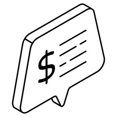 Editable design icon of financial chat 