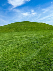 Idyllic Green Hill and Meadow Outdoor Springtime Scene