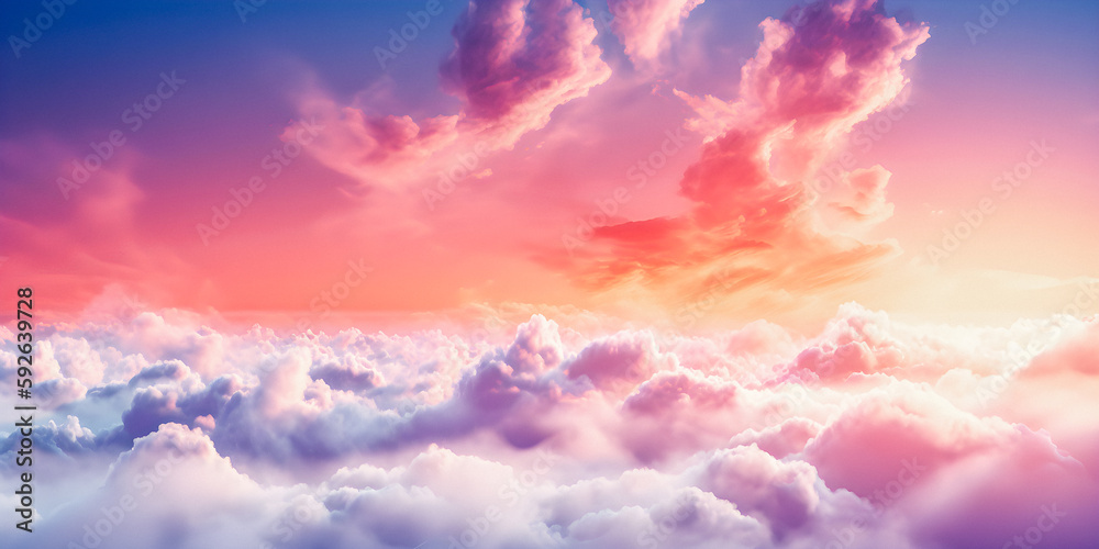 Wall mural heavenly cloudscape environment with soft focus and copy space, background for presentation - genera