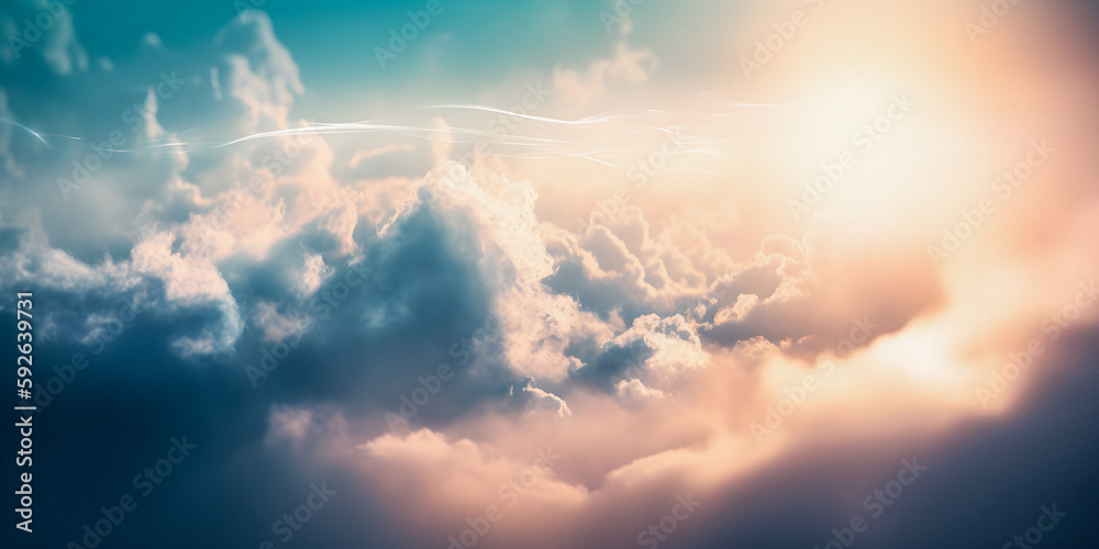 Wall mural heavenly cloudscape environment with soft focus and copy space, background for presentation - genera