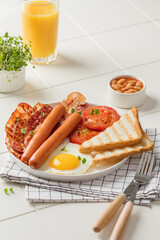 breakfast with fried eggs
