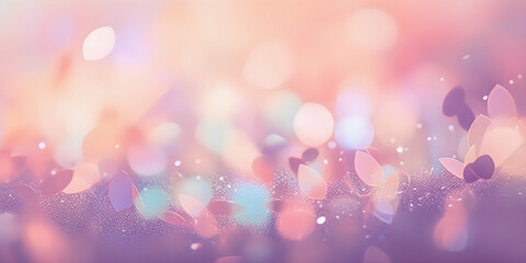 Obraz na płótnie Canvas Soft particles background, pink and light blue, blur with copy space, tranquil presentation background, template - generative AI