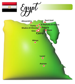 Ägypten, Fläche und Flagge