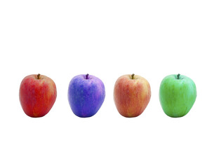 colored apples isolated