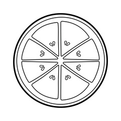 Orange Fruit Slice Line Drawing Icon Vector Illustration