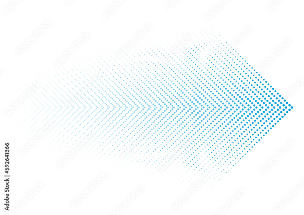 Poster abstract blue dotted arrows geometric tech background. vector design
