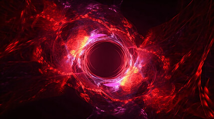 3D illustration abstract red fractal light background