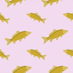 carp seamless pattern. gold fish seamless pattern vector illustration