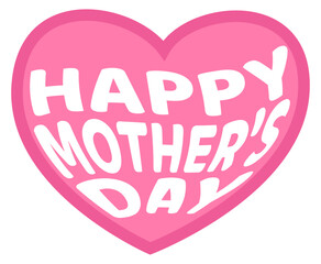 Mothers day design with Pink heart and  Happy Mother's day written in it. 