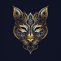 Golden cat symbol illustrations, generative ai