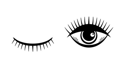 Eyes and eyelashes icon vector illustration . Isolated badge for website or app - stock infographics