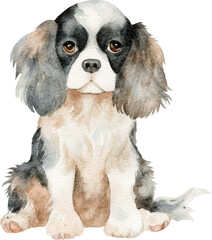 Cavalier dog illustration created with Generative AI technology