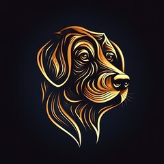 Golden dog symbol illustration design by generative ai