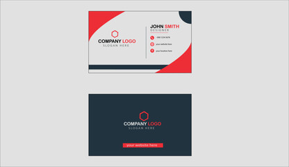 Simple and Clean Red and White Business Card Template