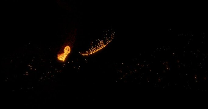 20 percent discount, disappearance, burning of the inscription, orange sparks from the fire, 3d rendering