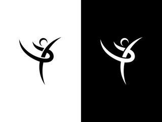 modern dancing logo icon