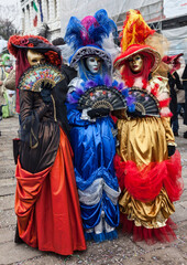 Fototapeta na wymiar Colorful Venetian Costumes, Venice Carnival