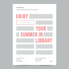 Library Flyer Template. A clean, modern, and high-quality design of Flyer vector design. Editable and customize template flyer