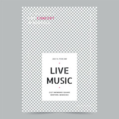 Live Music Concert Flyer Template. A clean, modern, and high-quality design of Flyer vector design. Editable and customize template flyer