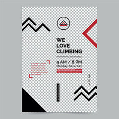 Mountain Climbing Flyer Template. A clean, modern, and high-quality design of Flyer vector design. Editable and customize template flyer
