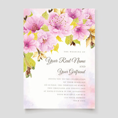 cherry blossom background and wreath illustration design