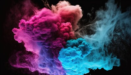 frozen abstract movement of explosion colorful liquid smoke