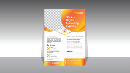 Corporate modern business creative flyer template design for a digital marketing company or agency