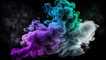 frozen abstract movement of explosion colorful liquid smoke