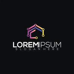 network technology modern design colorful template illustration