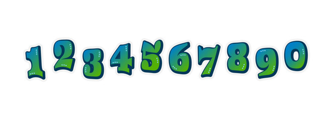 Graffiti Style Numbers Vector Set